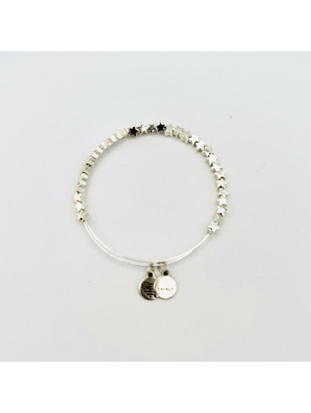 Alex and Ani Adjustable silver tone star charms bracelet